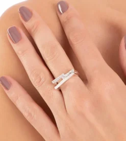 Clearance Anekke Anillo Con Brillantes Plateado