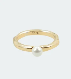 Outlet Anekke Anillo Dorado Con Perla Fehu