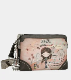 Discount Anekke Bandolera 2 Compartimentos Peace & Love Rosa