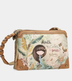 Outlet Anekke Bandolera 3 Compartimentos Asa Trenzada Amazonia