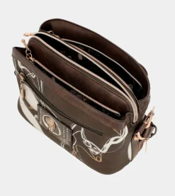 Outlet Anekke Bandolera 3 Compartimentos Marron Nature Shodo