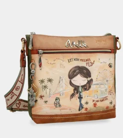 Best Anekke Bandolera Cuadrada Peace & Love Camel