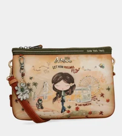 Sale Anekke Bandolera Estampada Peace & Love Camel