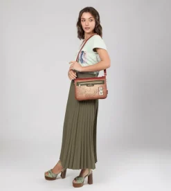 Sale Anekke Bandolera Estampada Peace & Love Camel
