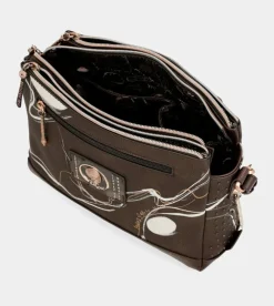 Store Anekke Bandolera Marron 3 Compartimentos Nature Shodo