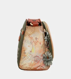Online Anekke Bandolera Rectangular Peace & Love Camel
