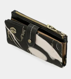 New Anekke Billetero Flexible Negro Rfid Nature Shodo