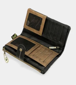 New Anekke Billetero Flexible Negro Rfid Nature Shodo