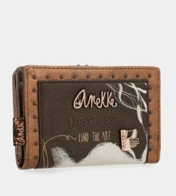 Fashion Anekke Billetero Marron Flexible Rfid Nature Shodo