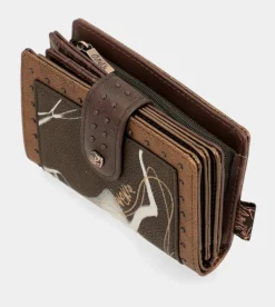 Fashion Anekke Billetero Marron Flexible Rfid Nature Shodo
