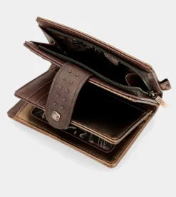 Fashion Anekke Billetero Marron Flexible Rfid Nature Shodo