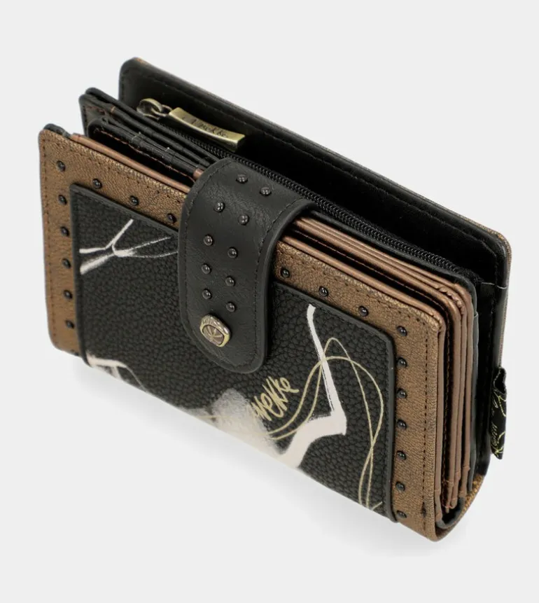 Online Anekke Billetero Negro Flexible Rfid Nature Shodo