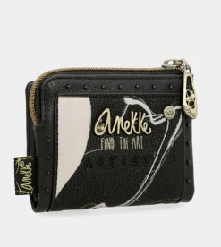 Outlet Anekke Billetero Negro Pequeno Rfid Nature Shodo