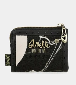 Outlet Anekke Billetero Negro Pequeno Rfid Nature Shodo
