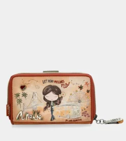 New Anekke Billetero Rfid Mediano Peace & Love Camel
