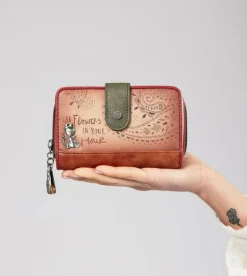 New Anekke Billetero Rfid Mediano Peace & Love Camel