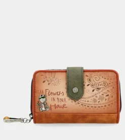 New Anekke Billetero Rfid Mediano Peace & Love Camel