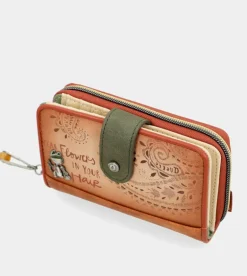 New Anekke Billetero Rfid Mediano Peace & Love Camel