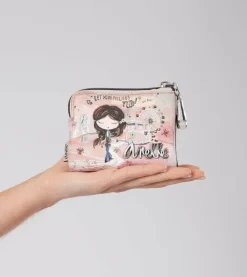 Discount Anekke Billetero Rfid Pequeno Peace & Love Rosa