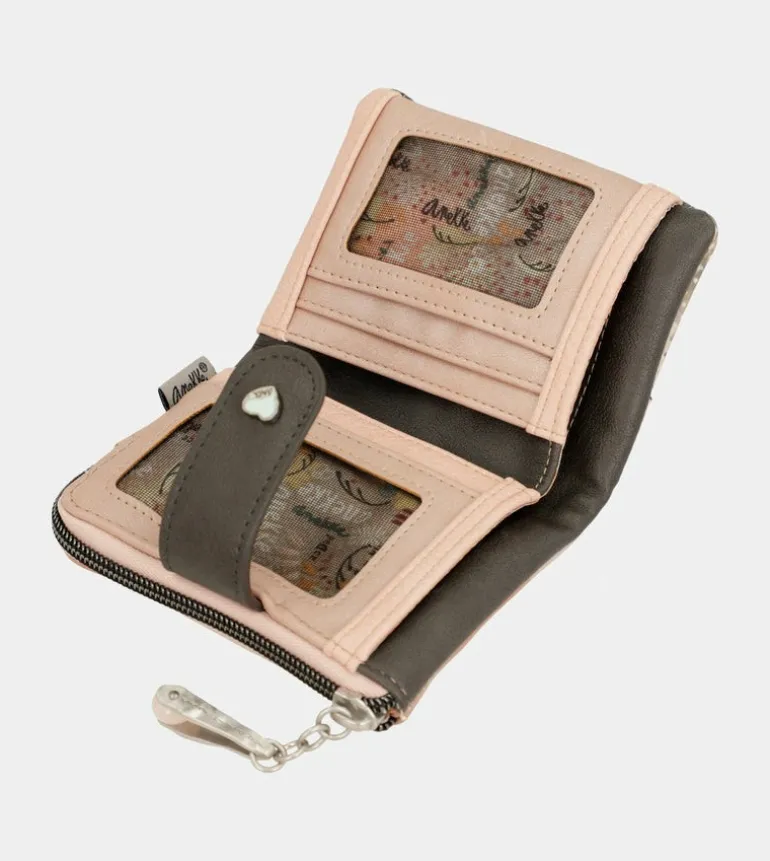 Discount Anekke Billetero Rfid Pequeno Peace & Love Rosa