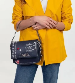 Fashion Anekke Bolso Azul Marino De Solapa Energy