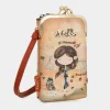 Hot Anekke Bolso Billetero 3 En 1 Rfid Peace & Love Camel