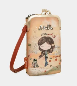Hot Anekke Bolso Billetero 3 En 1 Rfid Peace & Love Camel