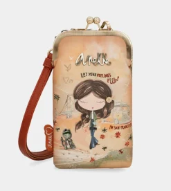 Hot Anekke Bolso Billetero 3 En 1 Rfid Peace & Love Camel