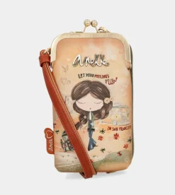 Hot Anekke Bolso Billetero 3 En 1 Rfid Peace & Love Camel