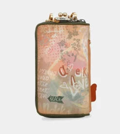 Hot Anekke Bolso Billetero 3 En 1 Rfid Peace & Love Camel