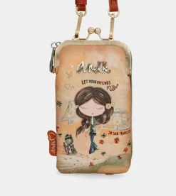 Hot Anekke Bolso Billetero 3 En 1 Rfid Peace & Love Camel