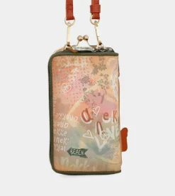 Hot Anekke Bolso Billetero 3 En 1 Rfid Peace & Love Camel