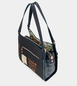 Online Anekke Bolso De Hombro Azul Marino Nature Pachamama