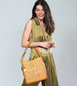 Fashion Anekke Bolso De Hombro Ocre Nature Pachamama