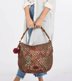 Sale Anekke Bolso De Hombro Rafia Estampado