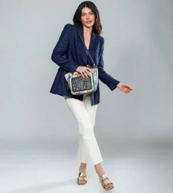 Hot Anekke Bolso Estampado Azul Marino Nature Pachamama