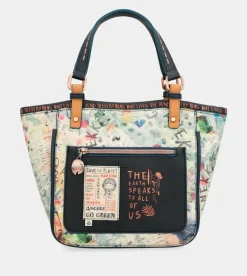 Hot Anekke Bolso Estampado Azul Marino Nature Pachamama