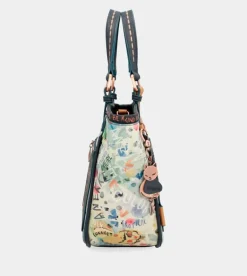 Hot Anekke Bolso Estampado Azul Marino Nature Pachamama