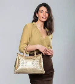 Best Sale Anekke Bolso Tipo Doctor Dorado Nature Pachamama