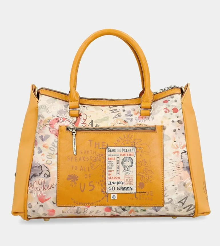 Cheap Anekke Bolso Tipo Doctor Ocre Nature Pachamama