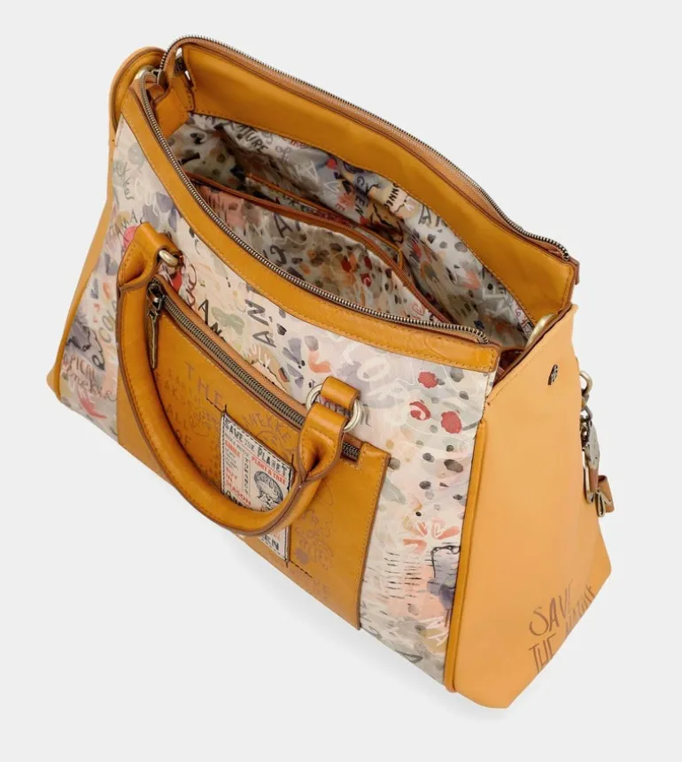 Cheap Anekke Bolso Tipo Doctor Ocre Nature Pachamama