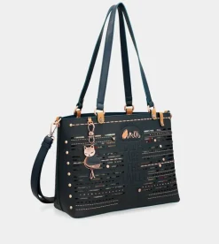 New Anekke Bolso Tote Grande Azul Marino Nature Pachamama