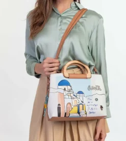 Online Anekke Bolso Triple Compartimento Con Asa De Madera Sunrise
