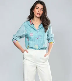 Hot Anekke Camisa Azul