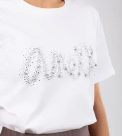 Flash Sale Anekke Camiseta Blanca Purpurina