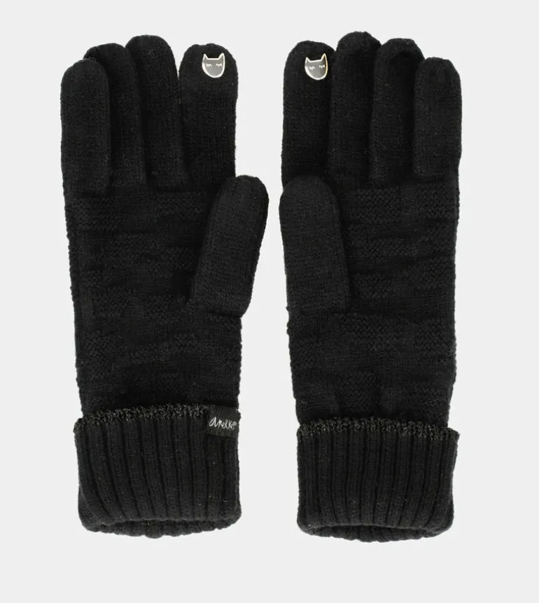 Outlet Anekke Guantes De Punto Negro