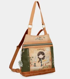 Online Anekke Mochila Antirrobo Peace & Love Camel