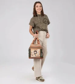 Online Anekke Mochila Antirrobo Peace & Love Camel