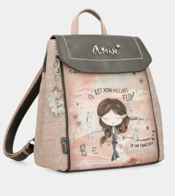 Sale Anekke Mochila Con Solapa Peace & Love Rosa