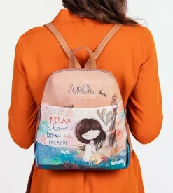 Hot Anekke Mochila De Paseo Con Bolsillo Oculto Mediterranean